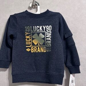 Lucky Brand Kids Navy Sweatshirt with Gold Graphic size 3 NWT